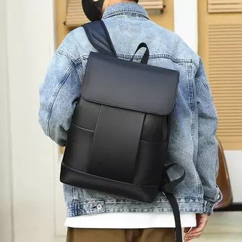 Мужской рюкзак из искусственной кожи с чехлом, большой рюкзак для ноутбука, деловая сумка