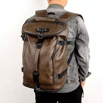 Мужской рюкзак из искусственной кожи с USB-зарядкой, большой вместимости, рюкзак для путешествий и ноутбука, студенческий рюкзак, сумки с защитой от кражи и паролем