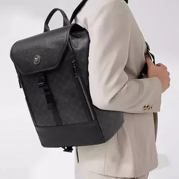 Мужской рюкзак из натуральной кожи, мужская модная мужская сумка Premium Sense, большая вместительная компьютерная сумка, легкий трендовый рюкзак чёрный