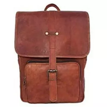 Мужской рюкзак из натуральной кожи, портфель для ноутбука, коричневая винтажная сумка 12 x 15 x 5 in коричневый