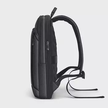 Мужской рюкзак King Paul из натуральной кожи большой вместимости для деловых поездок чёрный