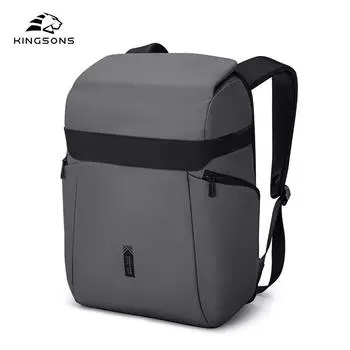 Мужской рюкзак Kingsons для ноутбука 15,6 дюйма, 2025 г., новый замок TSA, противоугонный, водонепроницаемый, открывающийся на 180°, школьная сумка для студентов и мальчиков темно-серого