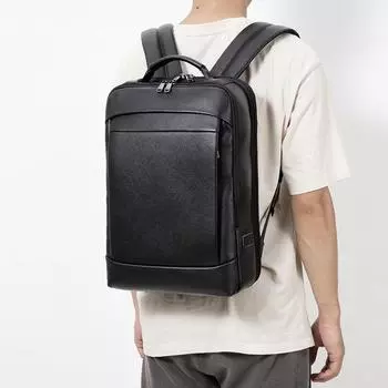 Мужской рюкзак, мужская сумка Advanced Sense, деловой дорожный рюкзак для работы на работе, кожаный, большой емкости, для путешествий, для компьютера чёрный