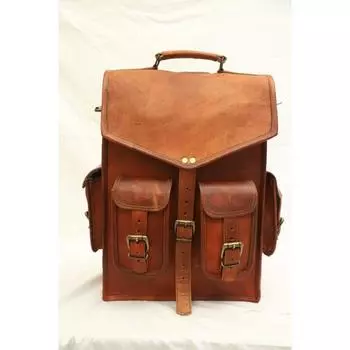Мужской рюкзак Real Travel New Goat Backpack Рюкзак для ноутбука Vintage Messenger Brown Bag 11 x 15 x 5 in коричневый