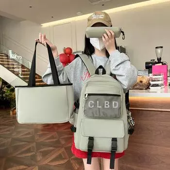 Мужской рюкзак, рюкзак для школьников средней школы, женская школьная сумка хаки