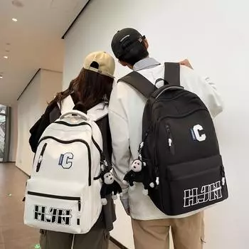 Мужской рюкзак с буквами, женский дорожный рюкзак, школьный рюкзак для студентов белый