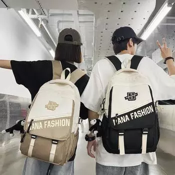 Мужской рюкзак с буквенным принтом, цветной школьный рюкзак для студента, женский рюкзак большой емкости хаки