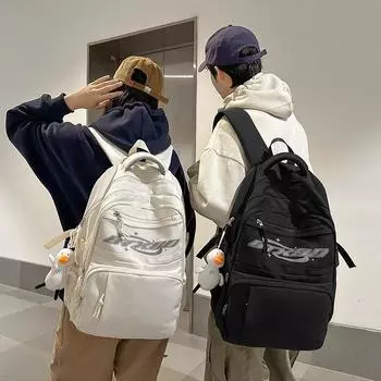 Мужской рюкзак с несколькими отделениями, школьный рюкзак в студенческом стиле большой вместимости, женский рюкзак для поездок на работу чёрный