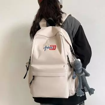 Мужской рюкзак с вышивкой, студенческий школьный рюкзак большой емкости, женский рюкзак серый