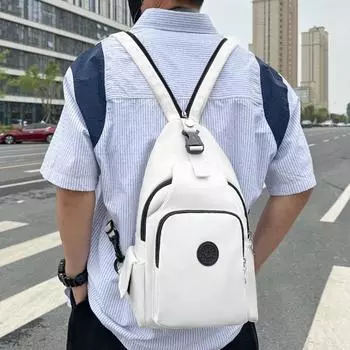 Мужской рюкзак-слинг с регулируемым ремнем из ткани Оксфорд, спортивная сумка для ходьбы, минималистская сумка через плечо для мужчин оранжевый