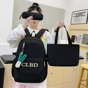 Мужской рюкзак, студенческий комплект из трех предметов, женский многофункциональный нейлоновый рюкзак хаки