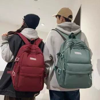 Мужской рюкзак в стиле колледжа, школьный рюкзак для учащихся средней школы, женский однотонный рюкзак белый