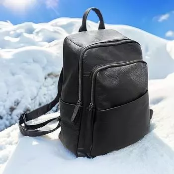 Мужской рюкзак Wind All Leather 15 дюймов, деловая сумка, рюкзак для планшета, большая вместимость, дорожная сумка чёрный