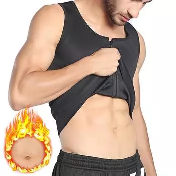 Мужской самонагревающийся спортивный жилет на молнии для фитнеса M