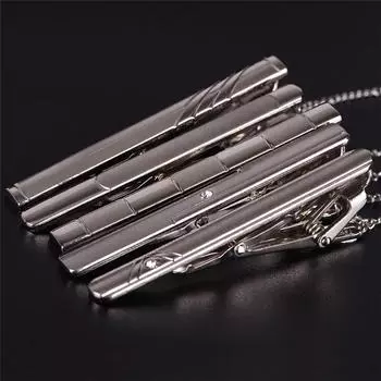 Мужской серебряный зажим для галстука из нержавеющей стали, обычная застежка, булавки, зажимы, ювелирные изделия