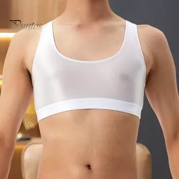 Мужской сексуальный глянцевый шелковистый жилет с круглым вырезом без рукавов, топы на бретельках, сплошной цвет, узкие топы с гладкой поверхностью L вино красного