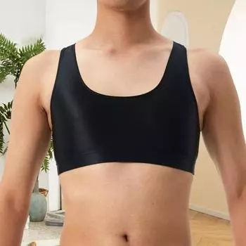 Мужской сексуальный глянцевый шелковистый жилет с круглым вырезом, цветные топы на бретельках, однотонные узкие топы без рукавов с гладкой поверхностью L кофейный