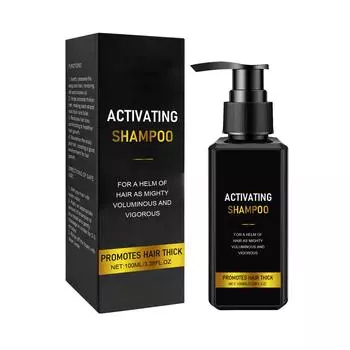 Мужской шампунь против выпадения волос: Мягкое очищение способствует утолщению, уменьшает выпадение волос и питает кожу головы. Мужской шампунь, 100 мл One Size чёрный