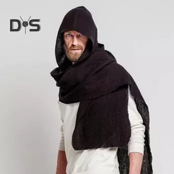 Мужской шарф-шаль, легкий однотонный длинный шарф, шаль в стиле ретро из хлопка и льна, повязка на шею для улицы, аксессуар для одежды зелёный