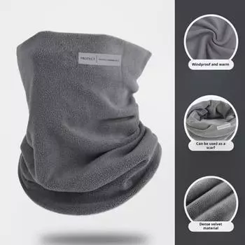Мужской шарф, толстый, теплый, эластичный, вязаный, нескользящий, многофункциональный, легкий, ветрозащитный, для езды на велосипеде, утеплитель для шеи, повязка на голову, зимняя повязка на шею чёрный