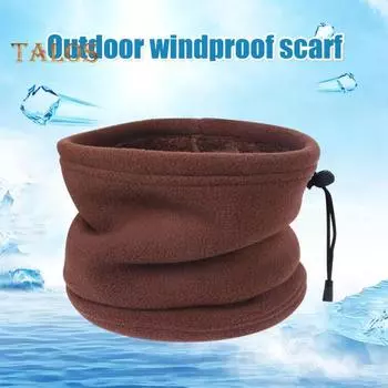 Мужской шарф, зимний флисовый подклад, однотонный шарф с регулируемым шнурком, утолщенный бархатный теплый шейный платок хаки