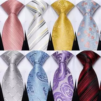 Мужской шелковый галстук-галстук в полоску с пейсли, однотонные носовые запонки на свадьбу N-7249