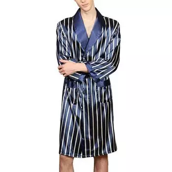 Мужской шелковый халат с длинными рукавами размера плюс 5XL, кимоно, домашнее банное платье, мужские халаты с геометрическим принтом и v-образным вырезом, атласная одежда для сна, ночная рубашка XXL
