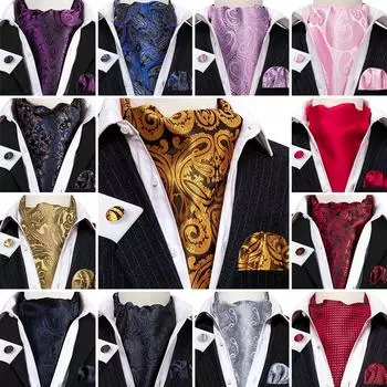 Мужской шелковый шарф Barry.Wang, галстук-бабочка с карманом и квадратными запонками, модный комплект