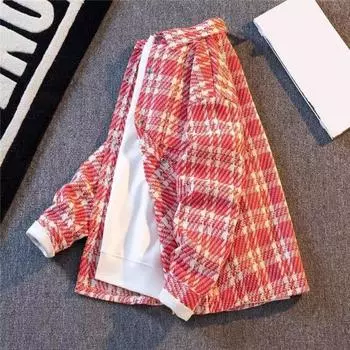 Мужской шерстяной пиджак с лацканами, длинный рукав, клетчатый узор, однобортное пальто с нагрудным карманом M королевский синий