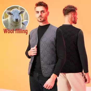 Мужской шерстяной стеганый ветрозащитный жилет Diamond — легкий, теплый и повседневный. M розовый/фиолетовый