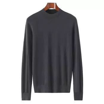 Мужской шерстяной свитер с полуворотом Qinghe из кашемира 50% шелка тутового дерева 50% шерсти мужской осенне-зимний кашемировый пуловер мягкий и теплый
