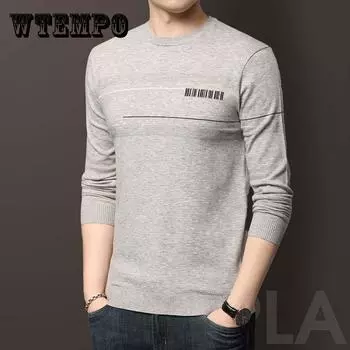 Мужской шерстяной свитер, весна-осень 2021, тонкий мужской свитер с круглым вырезом, пуловер XXXXL