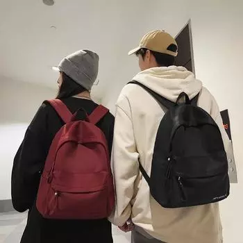 Мужской школьный рюкзак, женский студенческий рюкзак большой емкости, сплошной цвет чёрный