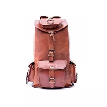 Мужской школьный винтажный рюкзак для путешествий, новый кожаный рюкзак из натуральной кожи 16 x 8 x 8 in коричневый