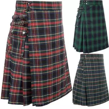 Мужской шотландский традиционный хайлендский килт в клетку тартан