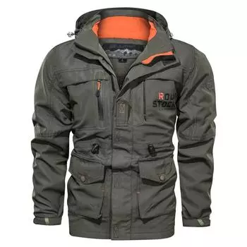 Мужской штурмовой костюм средней длины, повседневная уличная большая куртка с капюшоном XXXXL