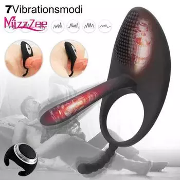 Мужской силиконовый пенис для мастурбации, кольцо на член, стимулятор точки G, вибратор-палка для любителей флирта Rechargeable