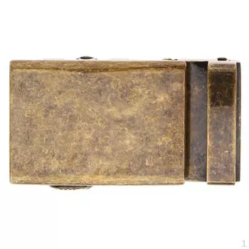 Мужской сменный металлический прямоугольный ремень с храповым механизмом со скользящей пряжкой — бронза, согласно описанию