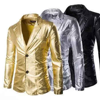 Мужской смокинг с блестками, костюм с двумя пуговицами, вечернее пальто, пиджак, джентльменская куртка M чёрный