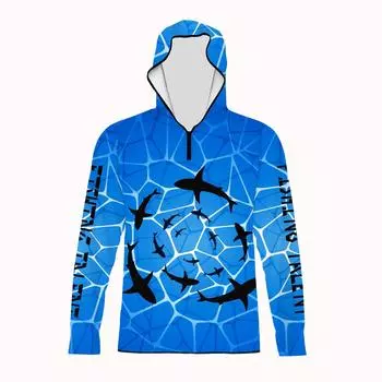 Мужской солнцезащитный костюм, дышащий солнцезащитный костюм для рыбалки на открытом воздухе, мужской рыболовный костюм, рыболовный костюм с капюшоном S