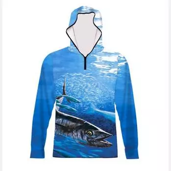 Мужской солнцезащитный костюм, дышащий солнцезащитный костюм для рыбалки на открытом воздухе, мужской рыболовный костюм, рыболовный костюм с капюшоном S