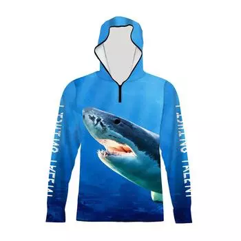 Мужской солнцезащитный костюм, дышащий солнцезащитный костюм для рыбалки на открытом воздухе, мужской рыболовный костюм, рыболовный костюм с капюшоном S