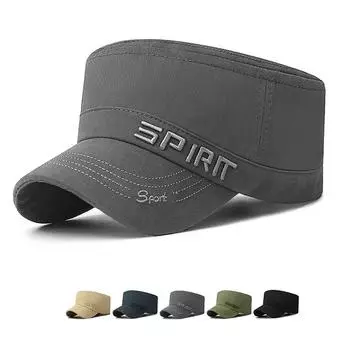 Мужской солнцезащитный козырек, уличная шляпа с плоским цилиндром, кепка с вышитыми буквами, военные кепки, армейские козырьки, шляпа, тренировочные кадетские кепки чёрный