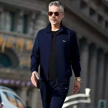 Мужской спортивный костюм большого размера, весенне-осенний комплект из двух предметов, повседневный, из чистого хлопка XXXXXL красный