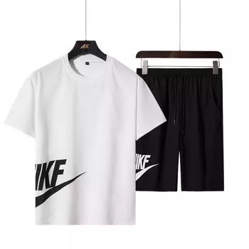 Мужской спортивный костюм, свободный, для бега, фитнеса, спортивная одежда, комплект из двух предметов XXXL белый