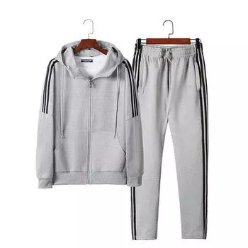 Мужской спортивный костюм Толстовки с капюшоном Куртка Брюки Комплект из 2 предметов для бега Мужская спортивная одежда Осенние мужские комплекты Спортивные штаны Очень большого размера 9xl M чёрный