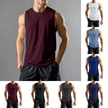 Мужской спортивный повседневный жилет без рукавов L чёрный