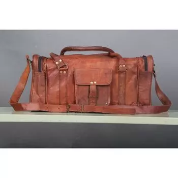 Мужской спортивный рюкзак из натуральной кожи, большой, для путешествий, спортзала, выходного дня, на ночь, коричневый 10 x 24 x 9 коричневый