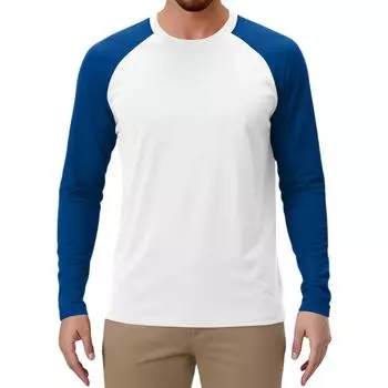 Мужской спортивный топ с длинным рукавом реглан контрастного цвета M белый