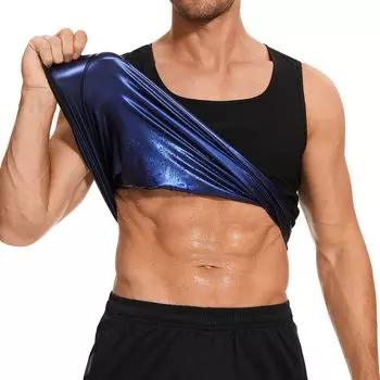 Мужской спортивный жилет для похудения, формирователь тела, майки для тренировок, корректирующее белье, костюм для сауны для сжигания жира, полимерный жилет для сауны, майка для похудения M